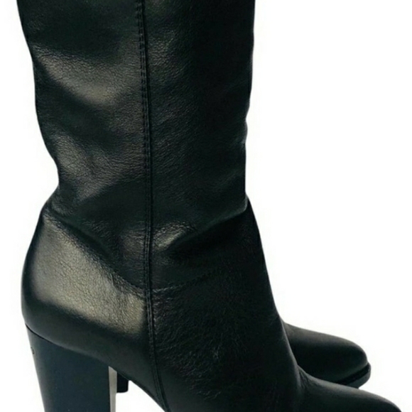 JIMMY CHOO Black Leather Music Pull On Mid Calf Boot - Picture 8 of 11